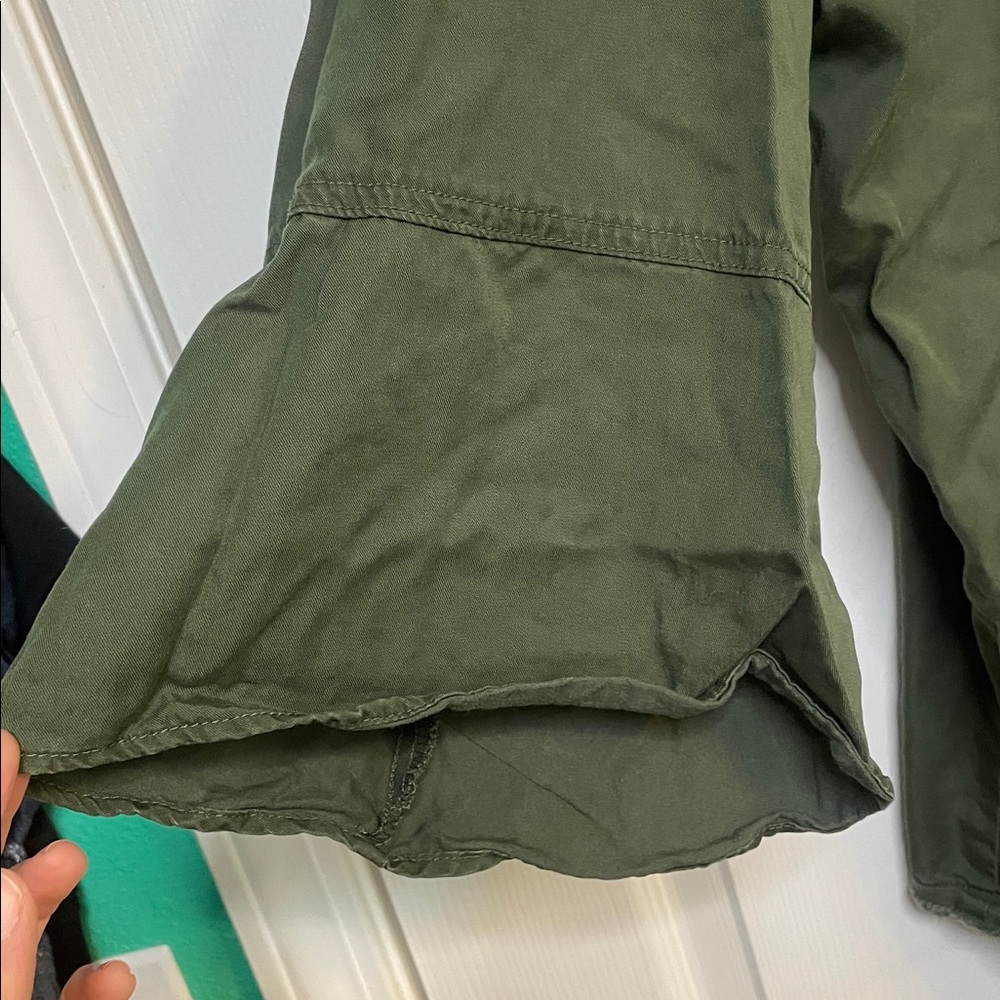 Westbound Olive Green Lightweight Button Down shirt with bell sleeves - Picture 2 of 9